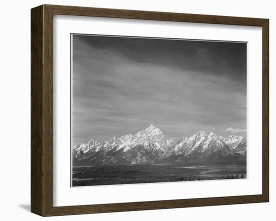 Tetons From Signal Mt View Valley & Snow-Capped Mts Low Horizons Grand Teton NP Wyoming 1933-1942-Ansel Adams-Framed Art Print