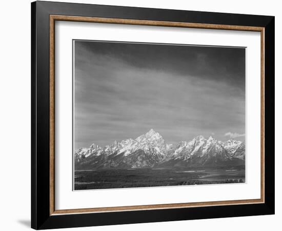 Tetons From Signal Mt View Valley & Snow-Capped Mts Low Horizons Grand Teton NP Wyoming 1933-1942-Ansel Adams-Framed Art Print