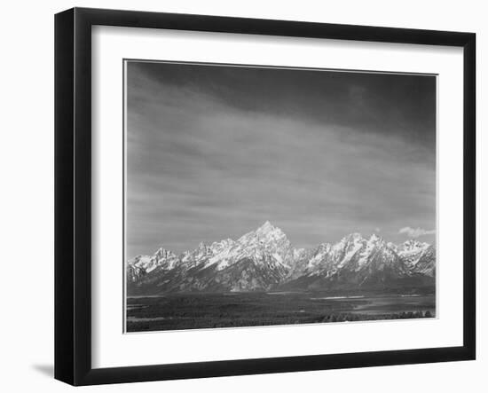 Tetons From Signal Mt View Valley & Snow-Capped Mts Low Horizons Grand Teton NP Wyoming 1933-1942-Ansel Adams-Framed Art Print