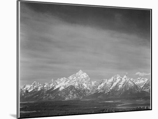 Tetons From Signal Mt View Valley & Snow-Capped Mts Low Horizons Grand Teton NP Wyoming 1933-1942-Ansel Adams-Mounted Art Print