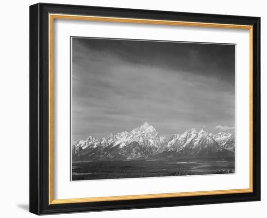 Tetons From Signal Mt View Valley & Snow-Capped Mts Low Horizons Grand Teton NP Wyoming 1933-1942-Ansel Adams-Framed Art Print