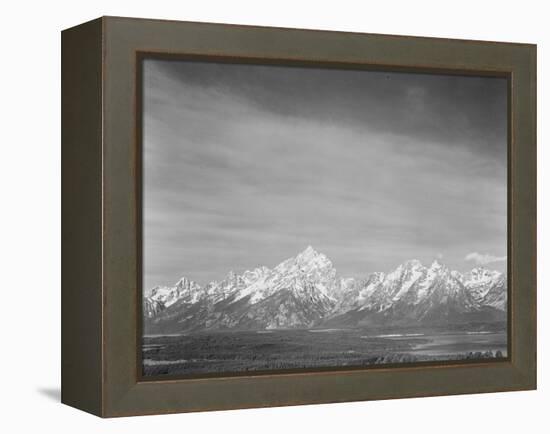 Tetons From Signal Mt View Valley & Snow-Capped Mts Low Horizons Grand Teton NP Wyoming 1933-1942-Ansel Adams-Framed Stretched Canvas