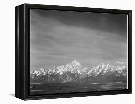 Tetons From Signal Mt View Valley & Snow-Capped Mts Low Horizons Grand Teton NP Wyoming 1933-1942-Ansel Adams-Framed Stretched Canvas