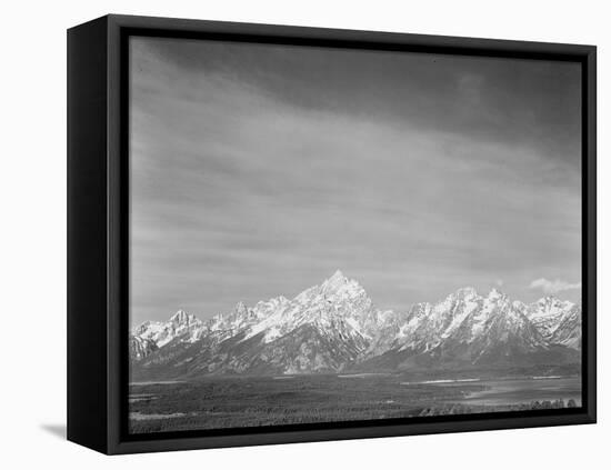 Tetons From Signal Mt View Valley & Snow-Capped Mts Low Horizons Grand Teton NP Wyoming 1933-1942-Ansel Adams-Framed Stretched Canvas