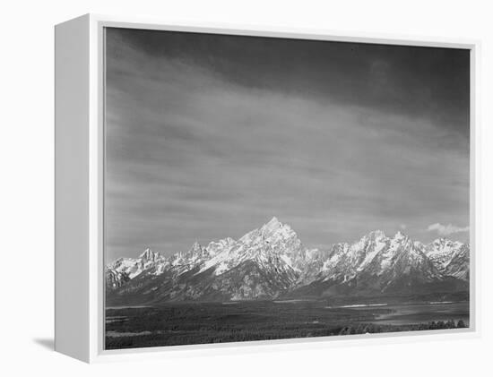 Tetons From Signal Mt View Valley & Snow-Capped Mts Low Horizons Grand Teton NP Wyoming 1933-1942-Ansel Adams-Framed Stretched Canvas