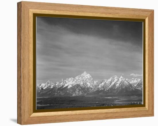 Tetons From Signal Mt View Valley & Snow-Capped Mts Low Horizons Grand Teton NP Wyoming 1933-1942-Ansel Adams-Framed Stretched Canvas