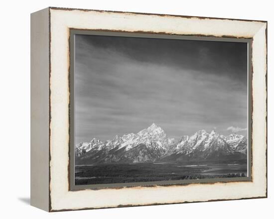 Tetons From Signal Mt View Valley & Snow-Capped Mts Low Horizons Grand Teton NP Wyoming 1933-1942-Ansel Adams-Framed Stretched Canvas