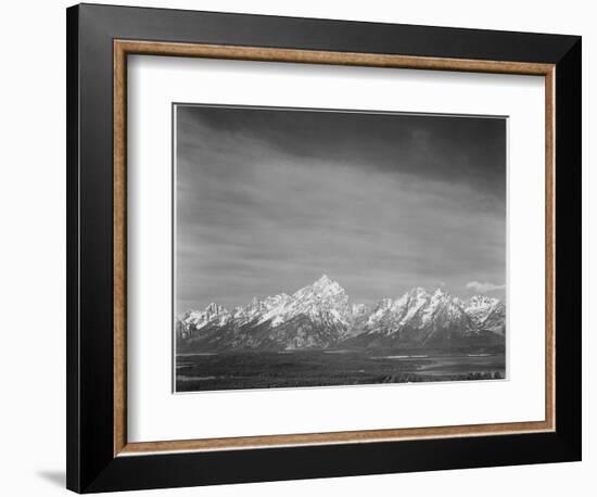 Tetons From Signal Mt View Valley & Snow-Capped Mts Low Horizons Grand Teton NP Wyoming 1933-1942-Ansel Adams-Framed Premium Giclee Print