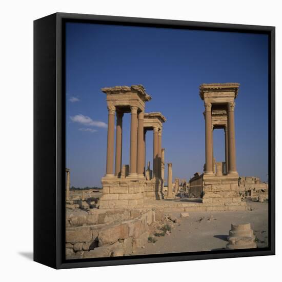 Tetrapylon and the Columned Main Street Dating from the 1st Century AD, Palmyra, Syria-Christopher Rennie-Framed Premier Image Canvas