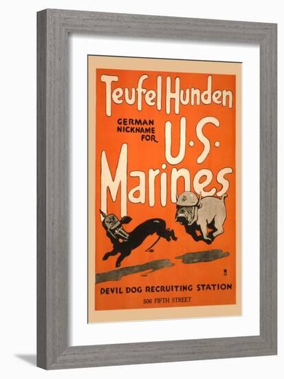 Teufel Hunden German Nickname for U S Marines-Charles Buckles Falls-Framed Art Print