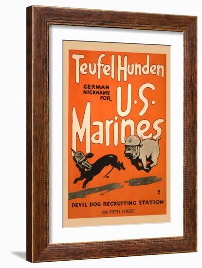 Teufel Hunden German Nickname for U S Marines-Charles Buckles Falls-Framed Art Print