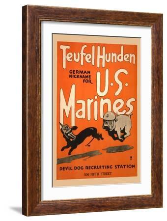 Teufel Hunden German Nickname for U S Marines' Art Print - Charles Buckles  Falls | Art.com