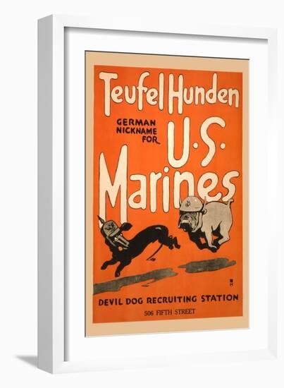 Teufel Hunden German Nickname for U S Marines-Charles Buckles Falls-Framed Art Print