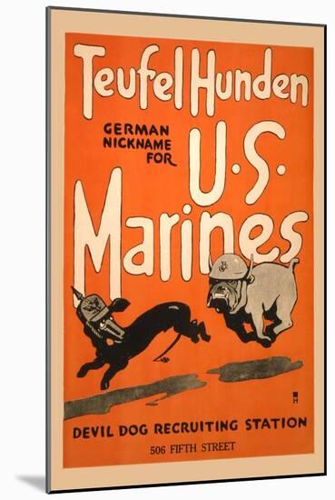 Teufel Hunden German Nickname for U S Marines-Charles Buckles Falls-Mounted Art Print