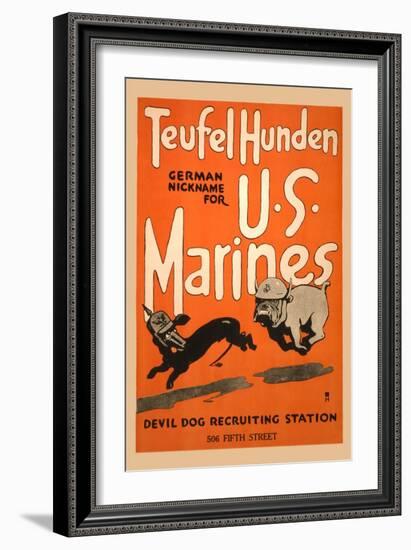 Teufel Hunden German Nickname for U S Marines-Charles Buckles Falls-Framed Art Print