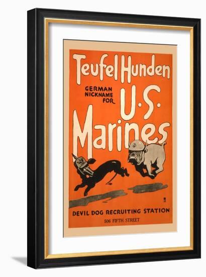 Teufel Hunden German Nickname for U S Marines-Charles Buckles Falls-Framed Art Print