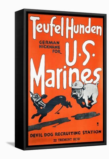 Teufel Hunden U.S. Marines Poster, C.1918-null-Framed Premier Image Canvas