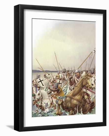 Teutonic Knights Fall Through the Ice of the Frozen Lake Peipus-Pat Nicolle-Framed Giclee Print