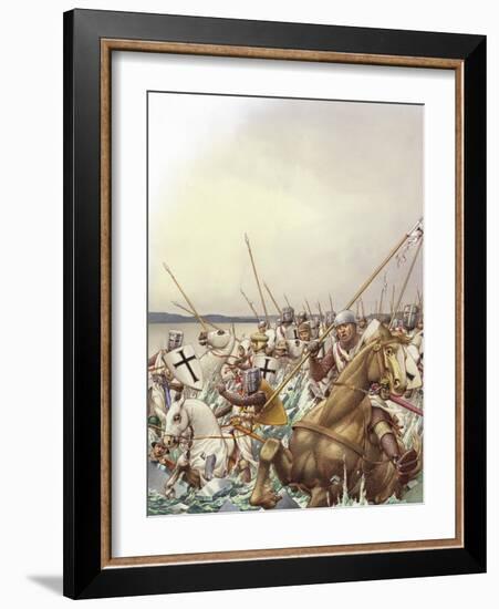 Teutonic Knights Fall Through the Ice of the Frozen Lake Peipus-Pat Nicolle-Framed Giclee Print