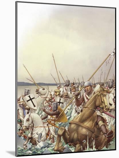 Teutonic Knights Fall Through the Ice of the Frozen Lake Peipus-Pat Nicolle-Mounted Giclee Print