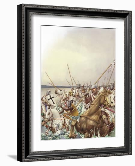 Teutonic Knights Fall Through the Ice of the Frozen Lake Peipus-Pat Nicolle-Framed Giclee Print