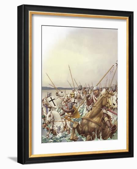 Teutonic Knights Fall Through the Ice of the Frozen Lake Peipus-Pat Nicolle-Framed Giclee Print