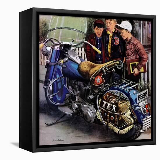 "Tex's Motorcycle", April 7, 1951-Stevan Dohanos-Framed Premier Image Canvas