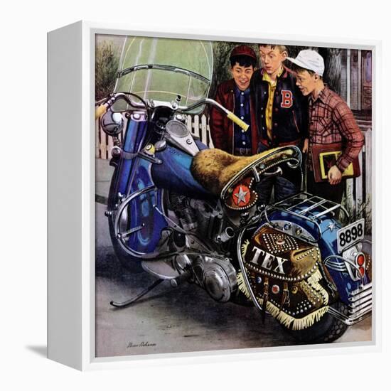 "Tex's Motorcycle", April 7, 1951-Stevan Dohanos-Framed Premier Image Canvas