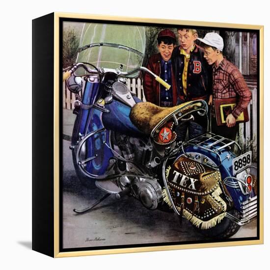 "Tex's Motorcycle", April 7, 1951-Stevan Dohanos-Framed Premier Image Canvas