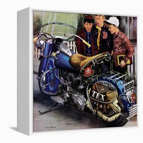 "Tex's Motorcycle", April 7, 1951-Stevan Dohanos-Framed Premier Image Canvas