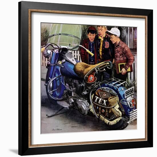 "Tex's Motorcycle", April 7, 1951-Stevan Dohanos-Framed Giclee Print