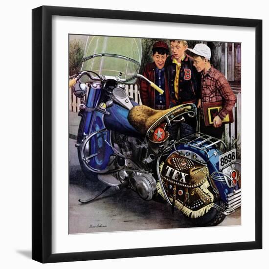 "Tex's Motorcycle", April 7, 1951-Stevan Dohanos-Framed Giclee Print