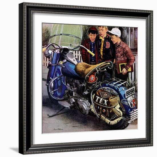 "Tex's Motorcycle", April 7, 1951-Stevan Dohanos-Framed Giclee Print