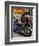 "Tex's Motorcycle" Saturday Evening Post Cover, April 7, 1951-Stevan Dohanos-Framed Giclee Print