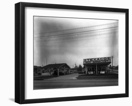 Texaco Gas Station, Circa 1928-Chapin Bowen-Framed Giclee Print