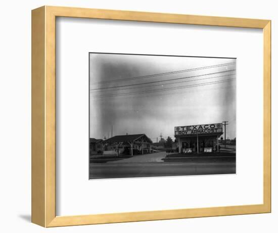 Texaco Gas Station, Circa 1928-Chapin Bowen-Framed Premium Giclee Print