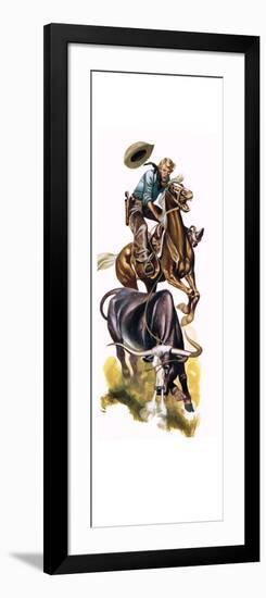 Texan Cowboy at Work-Ron Embleton-Framed Giclee Print