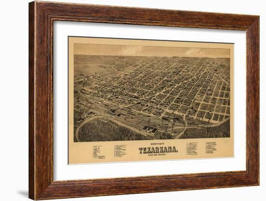 Texarkana, Texas - Panoramic Map-Lantern Press-Framed Art Print