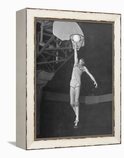 Texas A&M Basketball Player Bob Kurland Reaching to Make a Basket-Myron Davis-Framed Premier Image Canvas