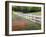 Texas Bluebonnets and Paintbrush Along White Fence Line, Texas, USA-Julie Eggers-Framed Photographic Print