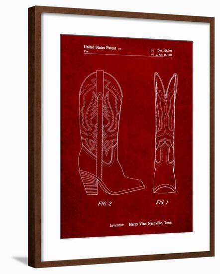 Texas Boot Company 1983 Cowboy Boots Patent-Cole Borders-Framed Art Print