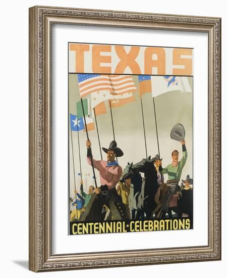 Texas Centennial Celebrations Poster-null-Framed Giclee Print