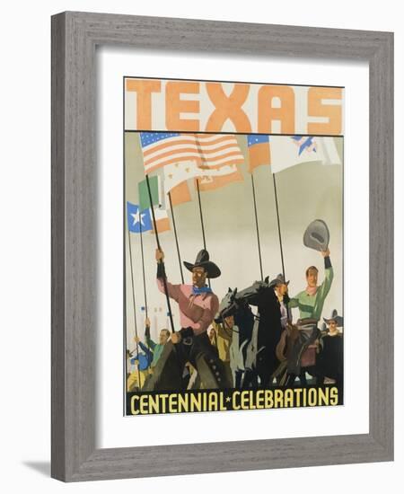 Texas Centennial Celebrations Poster-null-Framed Giclee Print