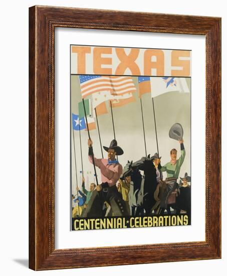 Texas Centennial Celebrations Poster-null-Framed Giclee Print