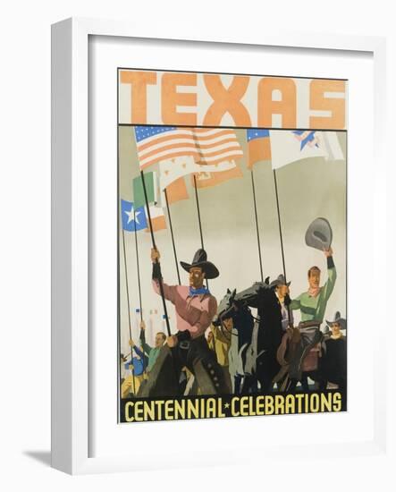 Texas Centennial Celebrations Poster-null-Framed Giclee Print