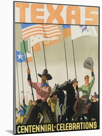 Texas Centennial Celebrations Poster-null-Mounted Giclee Print