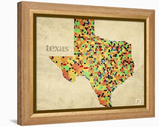 Texas County Map-David Bowman-Framed Premier Image Canvas