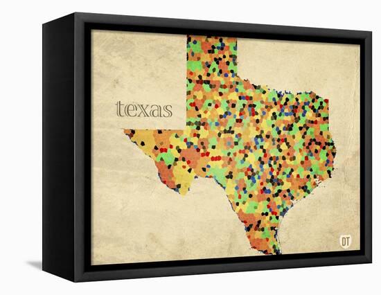 Texas County Map-David Bowman-Framed Premier Image Canvas