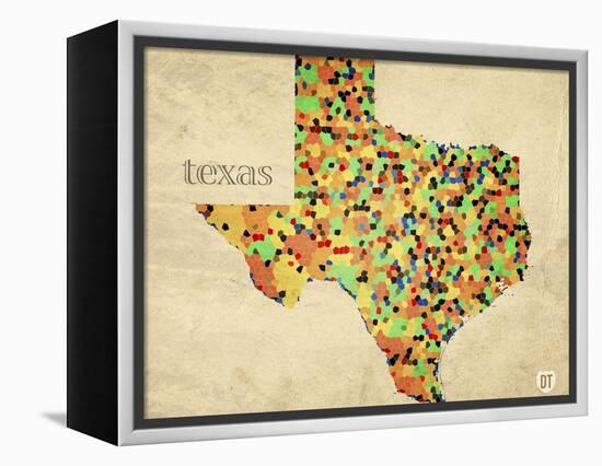 Texas County Map-David Bowman-Framed Premier Image Canvas