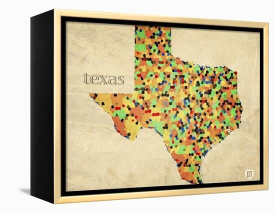 Texas County Map-David Bowman-Framed Premier Image Canvas